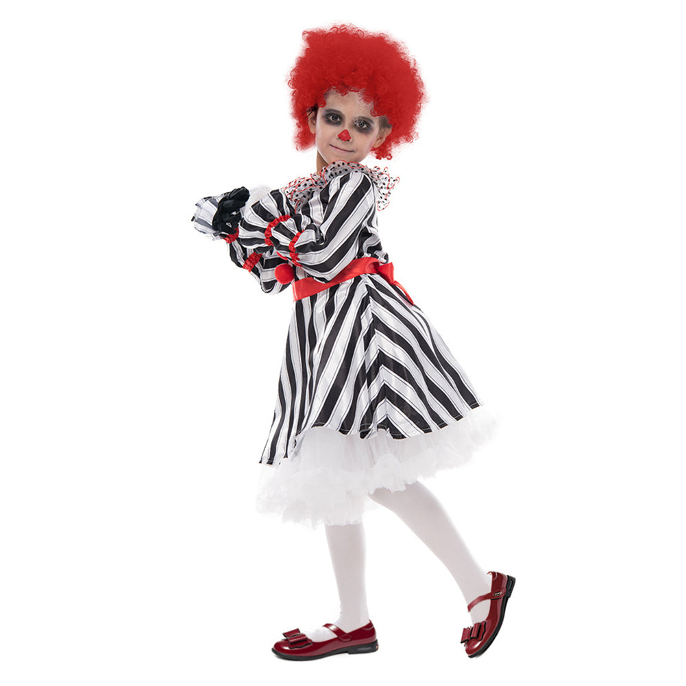 Niños Payaso Vestido Cosplay Disfraz Gracioso Halloween Carnaval Fiesta Traje