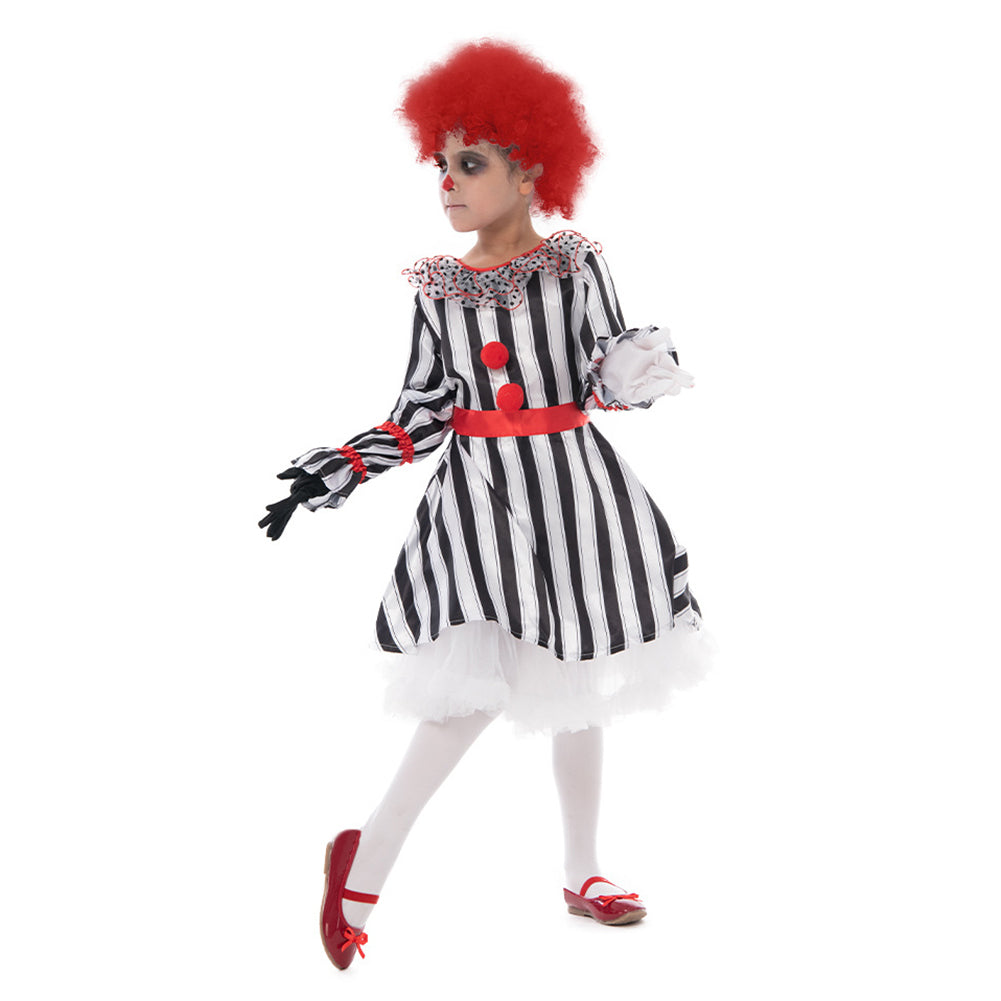 Niños Payaso Vestido Cosplay Disfraz Gracioso Halloween Carnaval Fiesta Traje