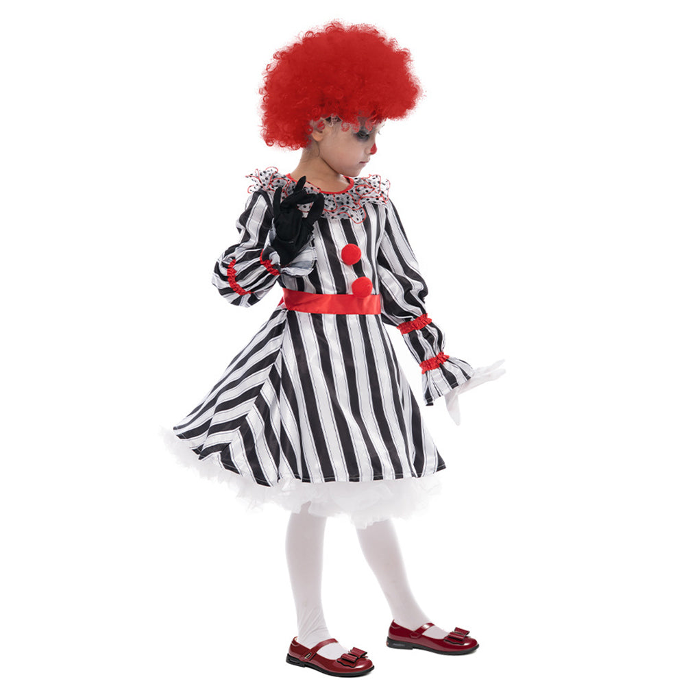 Niños Payaso Vestido Cosplay Disfraz Gracioso Halloween Carnaval Fiesta Traje