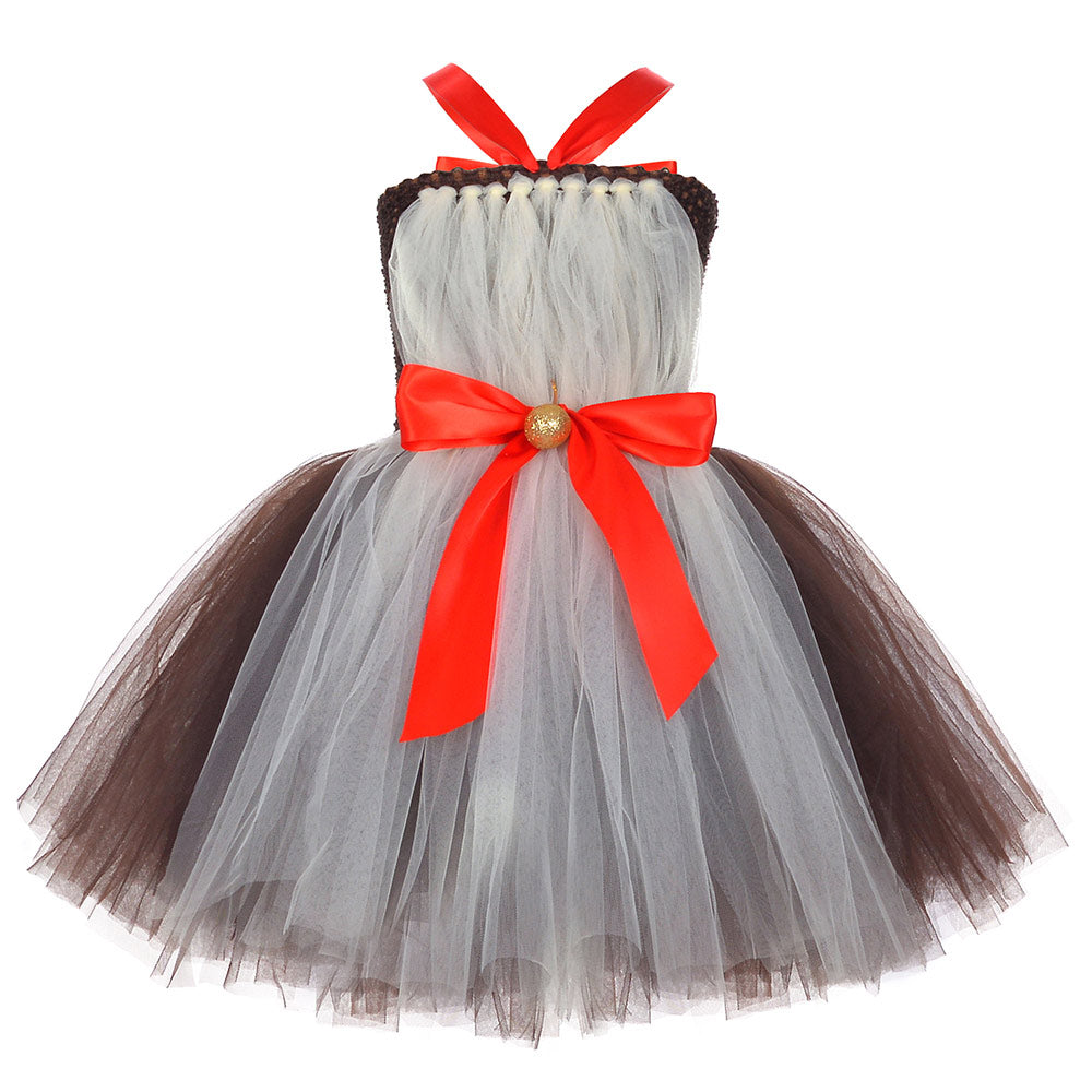 Niños Alce Navidad Cosplay Disfraz Traje Tutu Vestido Falda Fiesta Halloween Christmas