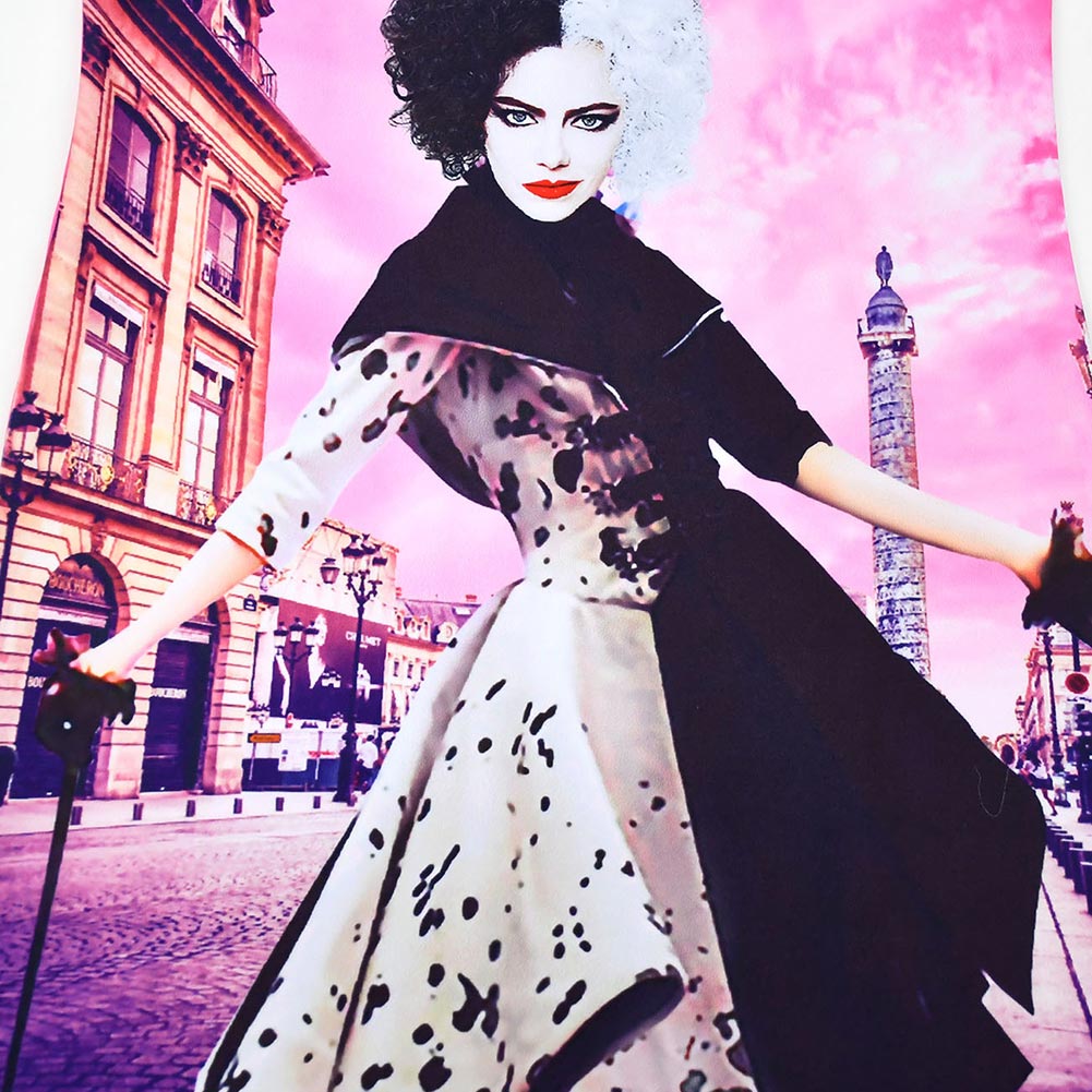 Película Cruella Niños Pijama Vestido falda Cosplay Disfraz Halloween 3D Impreso Carnaval Traje