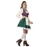 Cerveza tradicional Dirndl del Oktoberfest de Baviera Cosplay Disfraz Halloween Falda Carnaval Traje Mujer Per.