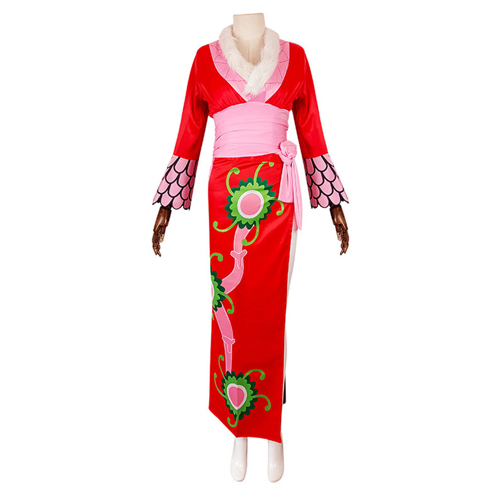 Anime One Piece Boa Hancock Cosplay Kimono Navidad Disfraz Traje Vestido Falda