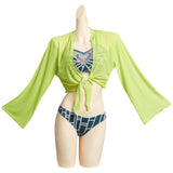 Anime JoJo‘s Bizarre Adventure Jolyne Cujoh Cosplay Fiesta Disfraz Traje de Baño Creación Secundaria-DISFRAZDEDIADEBRUJAS.ES®
