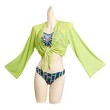 Anime JoJo‘s Bizarre Adventure Jolyne Cujoh Cosplay Fiesta Disfraz Traje de Baño Creación Secundaria-DISFRAZDEDIADEBRUJAS.ES®