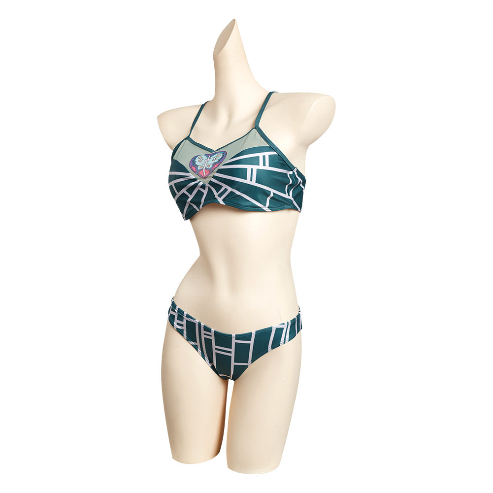 Anime JoJo‘s Bizarre Adventure Jolyne Cujoh Cosplay Fiesta Disfraz Traje de Baño Creación Secundaria-DISFRAZDEDIADEBRUJAS.ES®