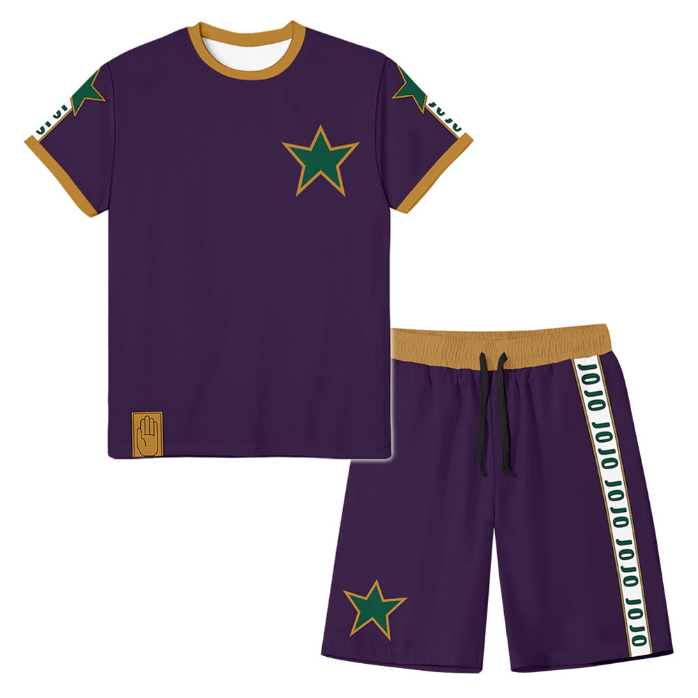 Anime JoJo‘s Bizarre Adventure: Stone Ocean Kujo Jotaro Cosplay Camiseta Pantalón Deportivo Casual Conjunto 3D Impreso