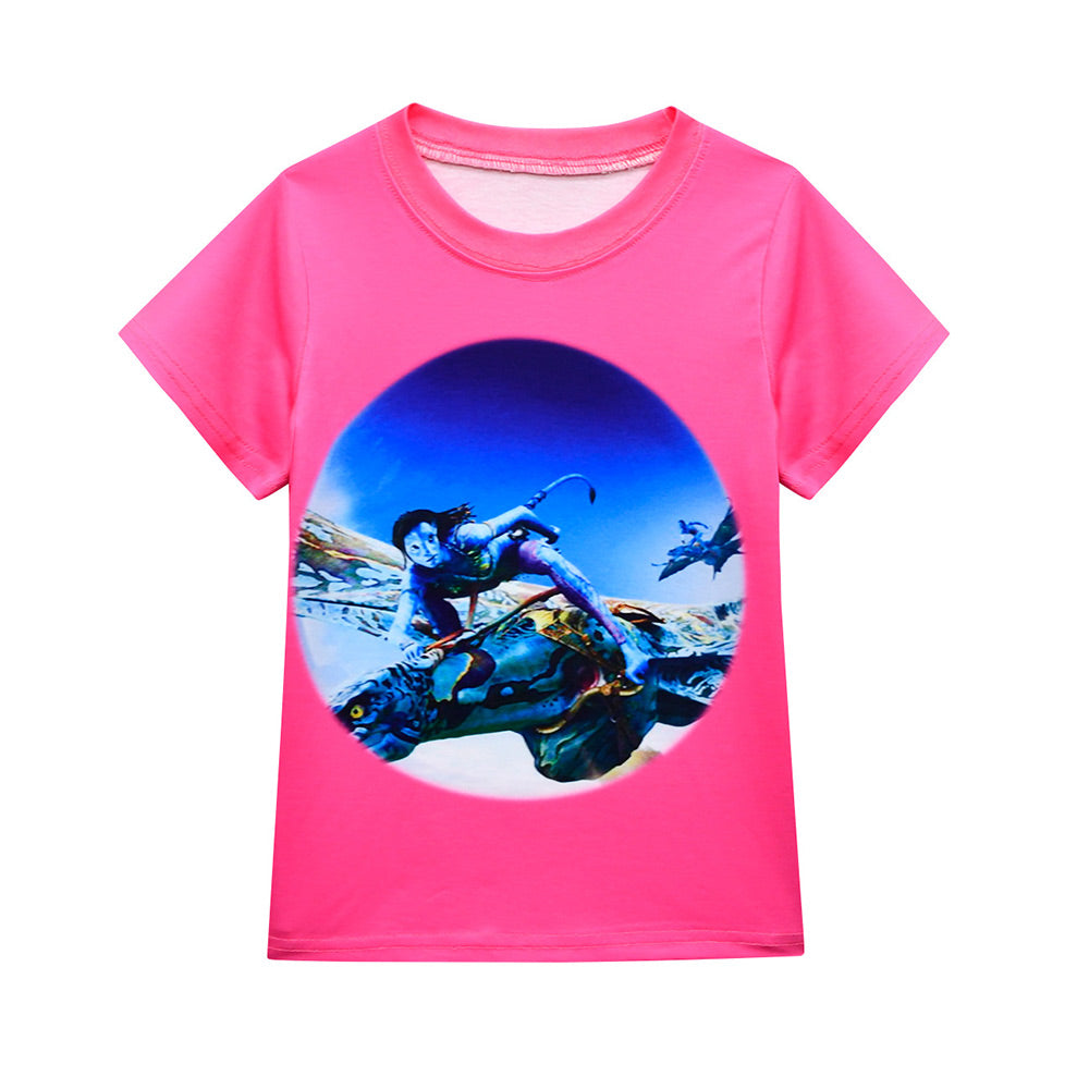 Avatar:The Way of Water Cosplay Disfraz Niñas Chicas Camiseta Pantalones Cortos Traje de Carnaval Fiesta
