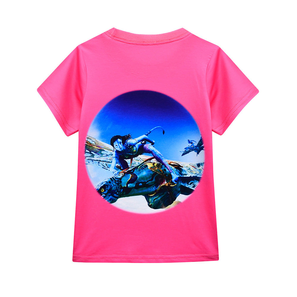 Avatar:The Way of Water Cosplay Disfraz Niñas Chicas Camiseta Pantalones Cortos Traje de Carnaval Fiesta