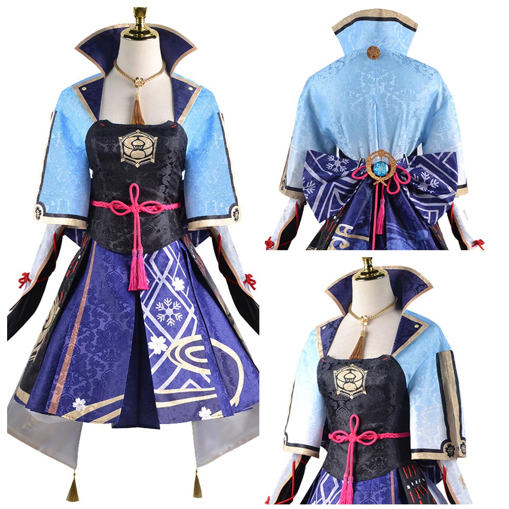 Juego Genshin Impact Kamisato Ayaka Cosplay Disfraz Traje Vestido Fiesta Halloween