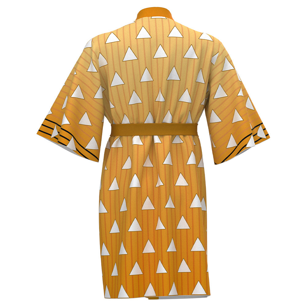 Anime Demon Slayer Agatsuma Zenitsu bata/capa de baño largo Cosplay Halloween Disfraz Kimono para dormir niño adulto Carnaval Traje