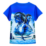 Avatar:The Way of Water Neytiri Cosplay Disfraz Niños Chicos Camiseta Pantalones Cortos Traje de Carnaval Fiesta