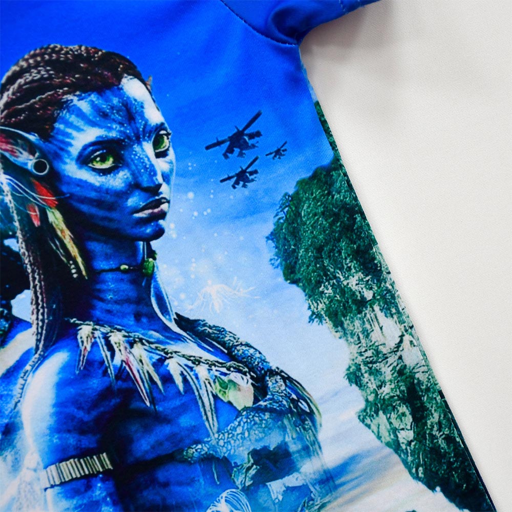 Avatar:The Way of Water Neytiri Cosplay Disfraz Niños Chicos Camiseta Pantalones Cortos Traje de Carnaval Fiesta