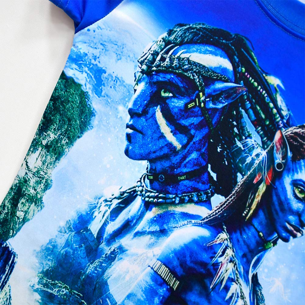 Avatar:The Way of Water Neytiri Cosplay Disfraz Niños Chicos Camiseta Pantalones Cortos Traje de Carnaval Fiesta