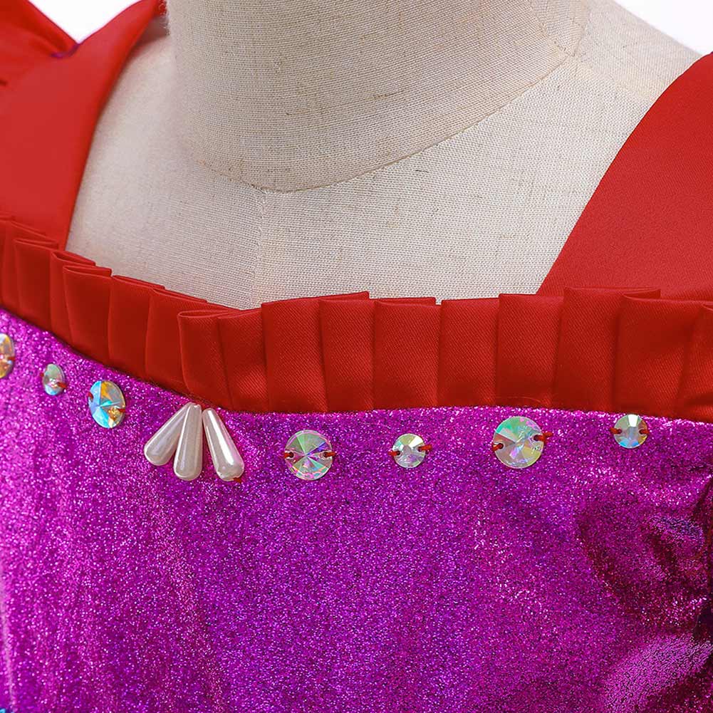 Mermaid Vestido de red de sirena fiesta de bodas de niños vestido de princesa mariposa grande lentejuelas disfraz de Halloween Per.