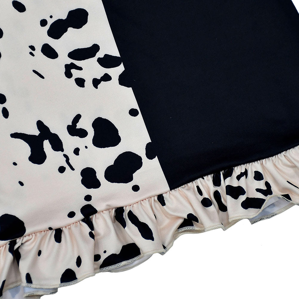 Película Cruella Niños Vestido falda Cosplay Disfraz Halloween Carnaval Traje