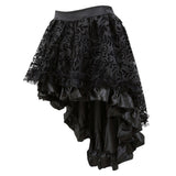 Halloween Disfraz Medieval Escocia Falda de Encaje Multicapa Gótico Steampunk Falda Negra para Adultos Femenino