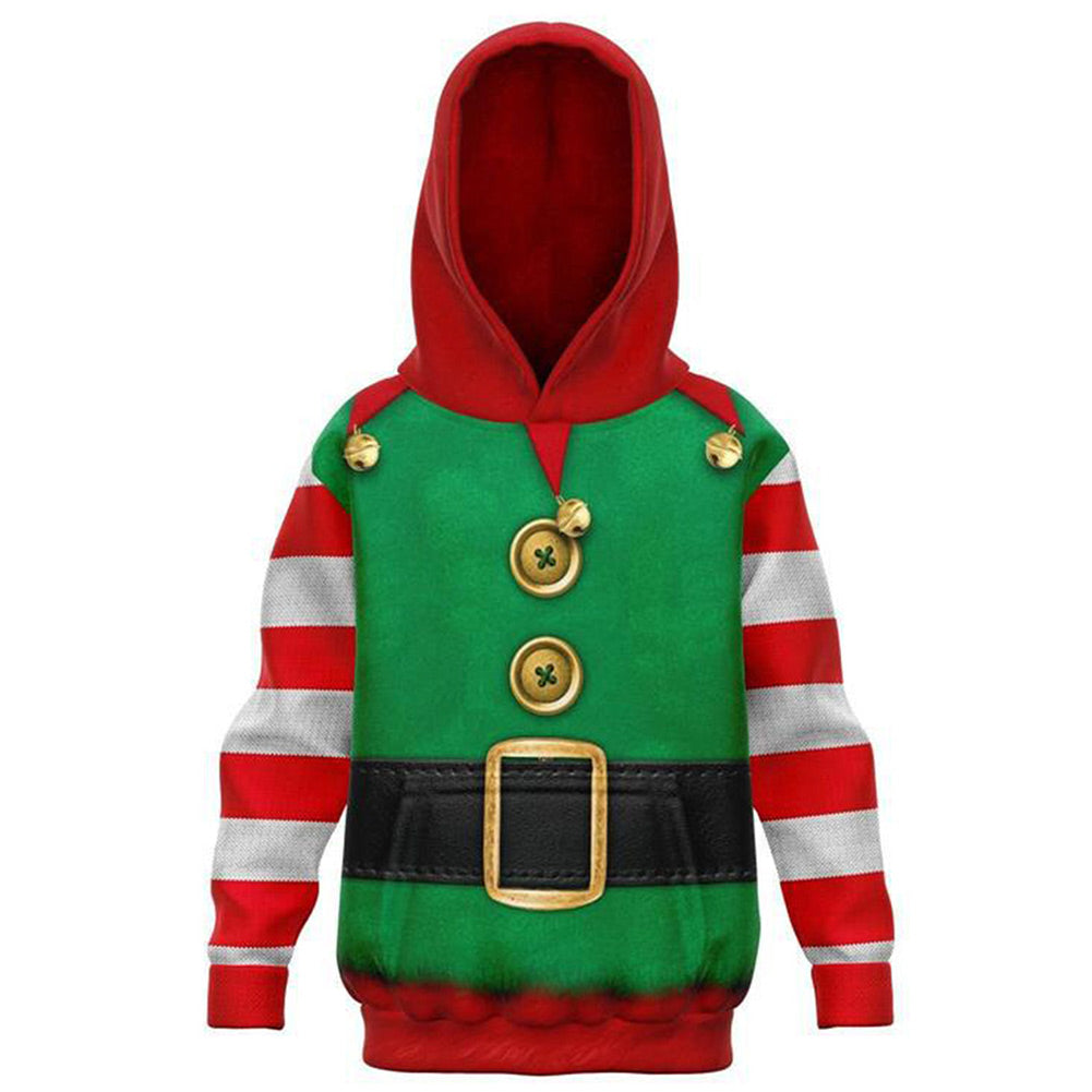 Navidad Christmas Sudadera Christmas Elf Duende Navideño Cosplay Sudadera para Niños