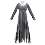 Halloween Disfraz de Novia Cadáver zOMB Fantasma Negro Vestido para Adultos Femenino