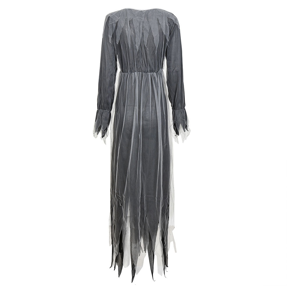 Halloween Disfraz de Novia Cadáver zOMB Fantasma Negro Vestido para Adultos Femenino