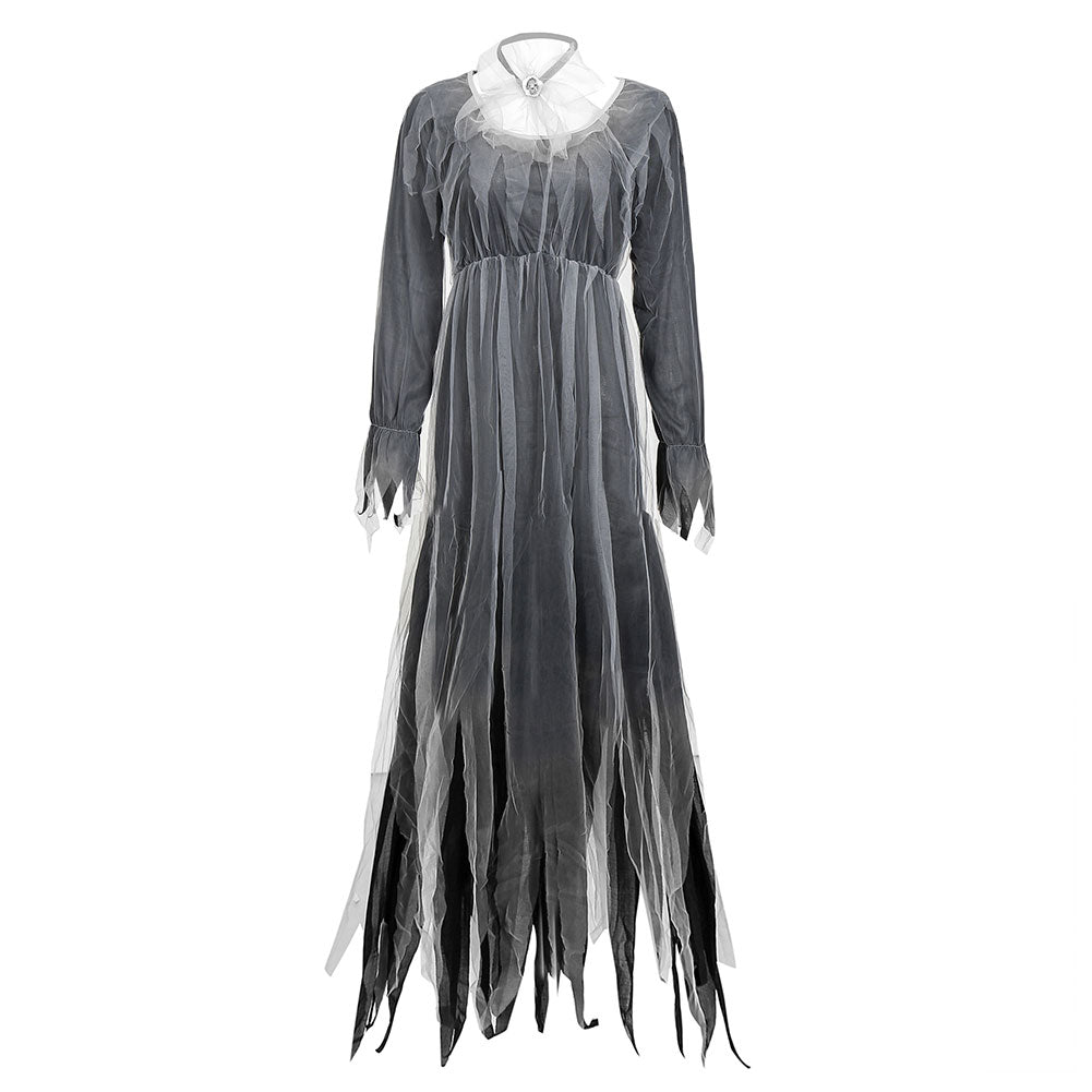 Halloween Disfraz de Novia Cadáver zOMB Fantasma Negro Vestido para Adultos Femenino