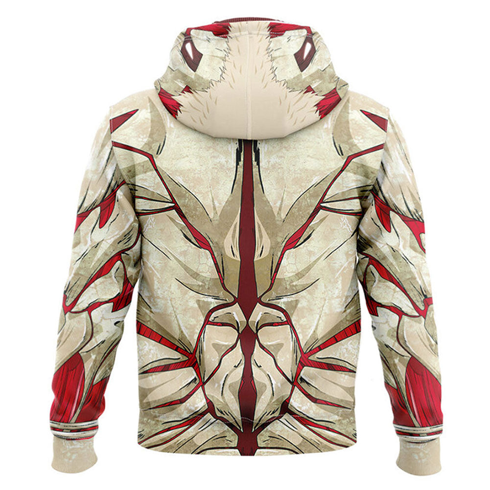 Anime Attack on Titan Blind Titan Reiner Sudadera Cosplay Navidad Fiesta 3D Impreso chaqueta