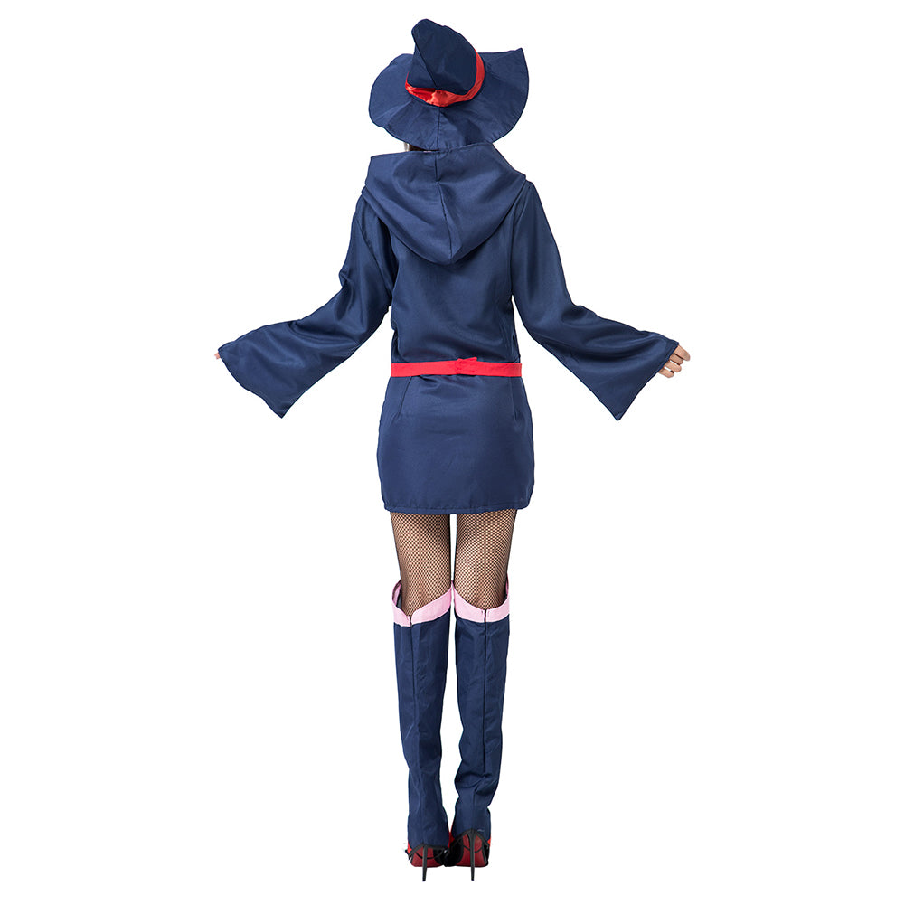 Halloween Juego de Rol Bruja Vestido Azul Bruja Japonesa Vestido para Adultos Femenino