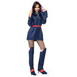 Halloween Juego de Rol Bruja Vestido Azul Bruja Japonesa Vestido para Adultos Femenino
