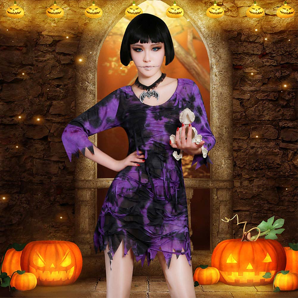Halloween Zombi Horror Vestido de Momia Egipcia para Adultos Femenino