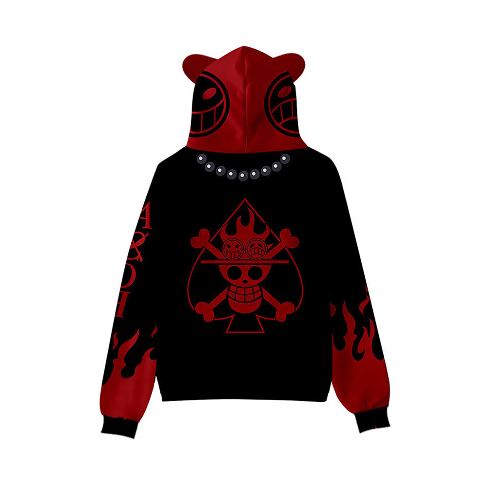Anime One Piece Oreja De Gato Sudadera Cosplay Navidad Fiesta 3D Impreso Casual