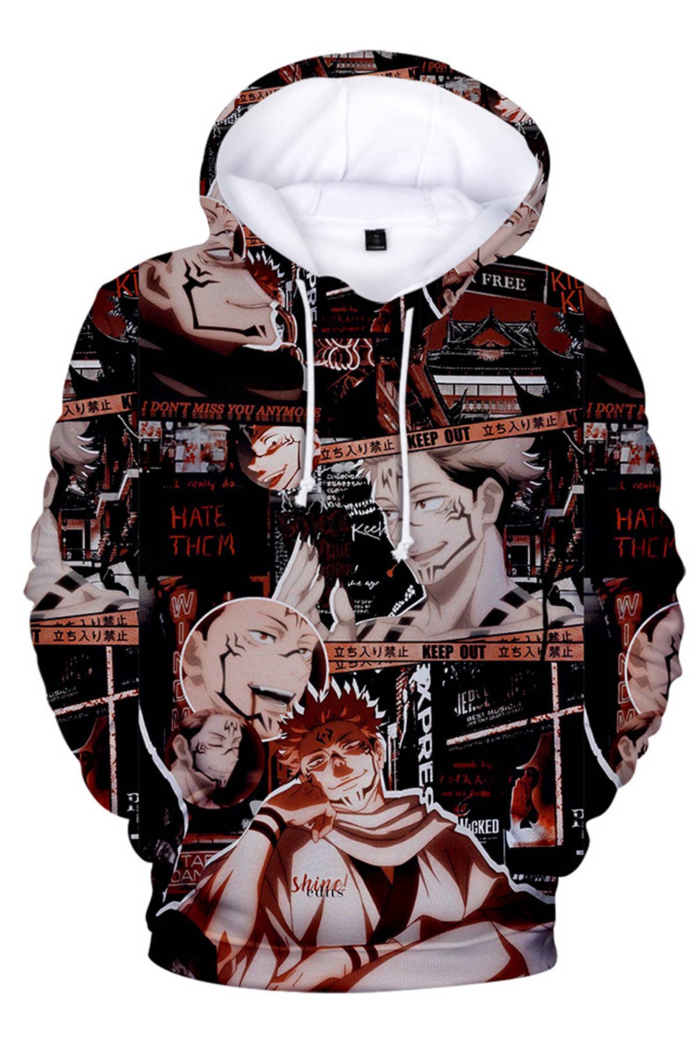 Anime Jujutsu Kaisen Guerra de Hechiceros Ryomen Sukuna Sudadera con Capucha Estampada Unisex