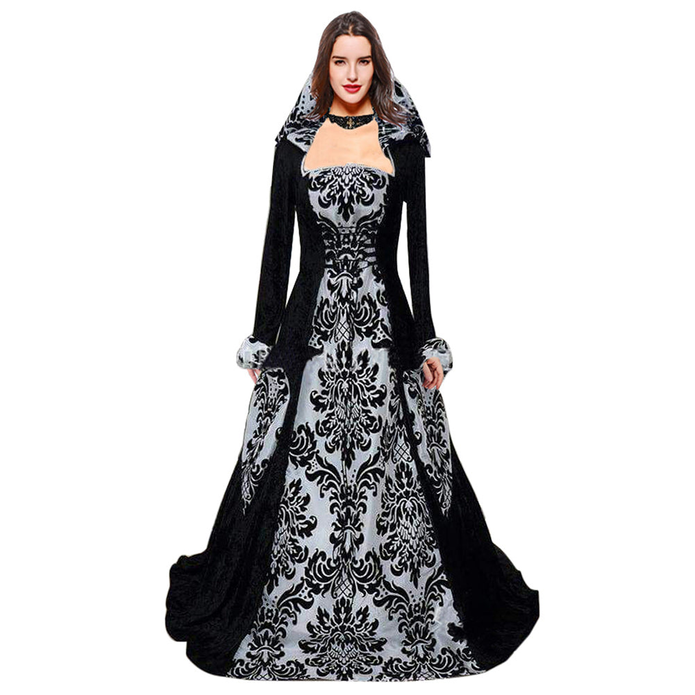 Halloween Disfraz Renacimiento Vestido de Novia Medieval Cosplay Vestido de Lujo para Adultos Femenino