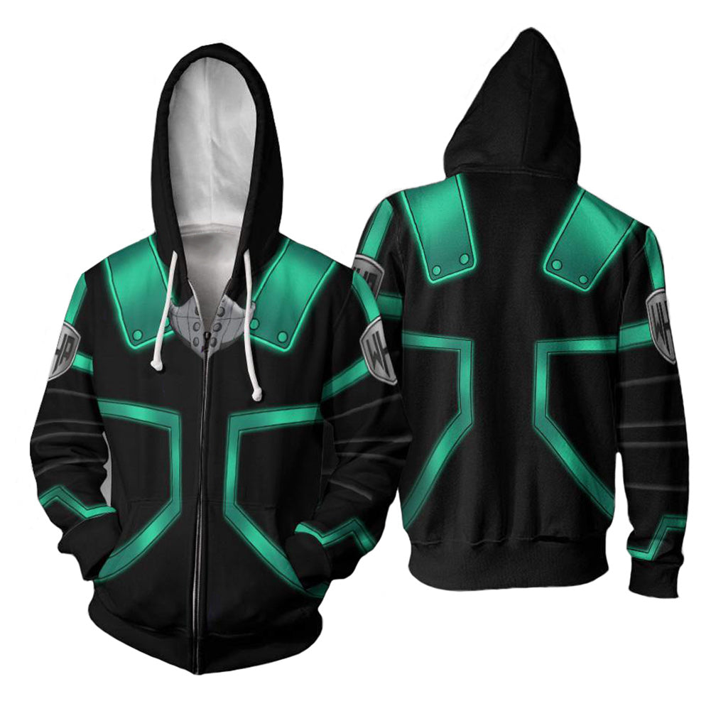 Anime My Hero Academia Midoriya Izuku Sudadera Cosplay Navidad Fiesta 3D Impreso chaqueta con cremallera