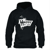 Halloween Disfraz Sudadera Estampada con Capucha Impreso de Happy Halloween Sudadera para Adultos Unisex