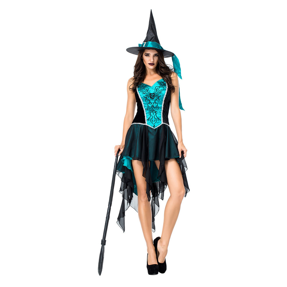 Halloween Disfraz Sexy Maléfica Bruja Vestido Esmoquin de Fiesta para Adultos Femenino