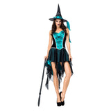 Halloween Disfraz Sexy Maléfica Bruja Vestido Esmoquin de Fiesta para Adultos Femenino