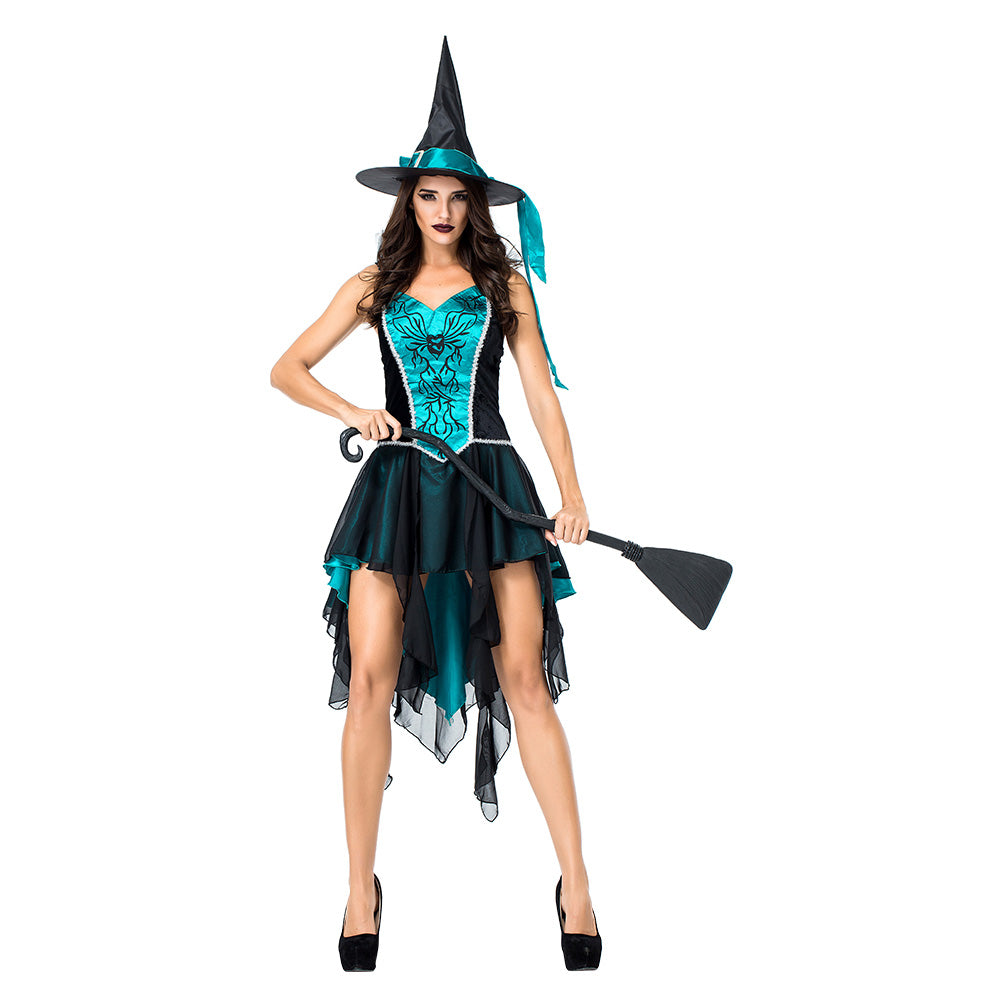 Halloween Disfraz Sexy Maléfica Bruja Vestido Esmoquin de Fiesta para Adultos Femenino
