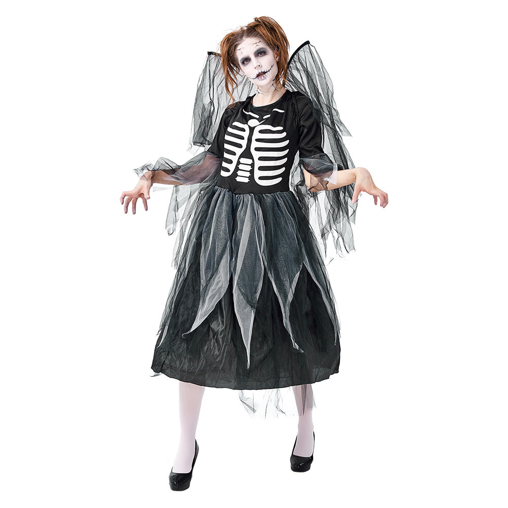 Halloween Disfraz Diablo Cráneo Ángel Cosplay Vestido de Escenario para Adultos Femenino