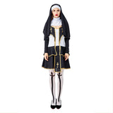 Halloween Disfraz Pastor Virgen María Hermana Juego de Roles Vestido Conjunto para Adultos Femenino