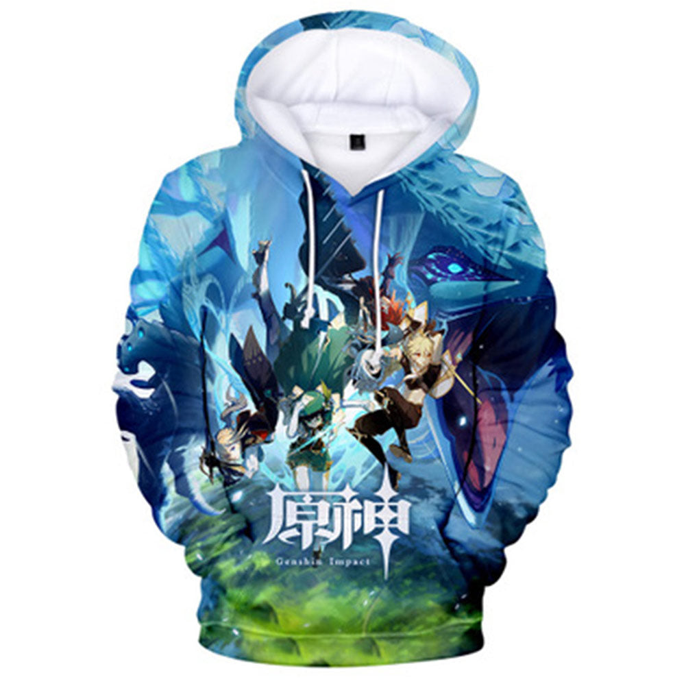 Genshin Impact Sudaderas con capucha Otoño Invierno Moda Chaqueta