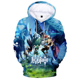 Genshin Impact Sudaderas con capucha Otoño Invierno Moda Chaqueta
