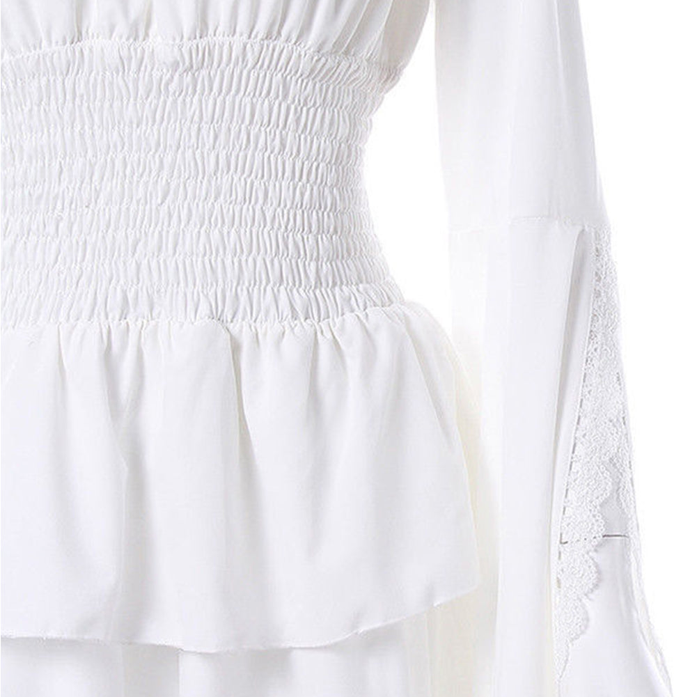 Halloween Retro Medieval Renacimiento Cosplay Vestido Elegante para Adultos Femenino