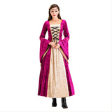 Halloween Vestido Rosa de Lujo Retro Medieval Renacimiento Vestido de Corte para Adultos Femenino