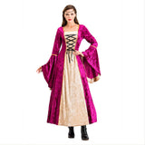 Halloween Vestido Rosa de Lujo Retro Medieval Renacimiento Vestido de Corte para Adultos Femenino