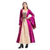 Halloween Vestido Rosa de Lujo Retro Medieval Renacimiento Vestido de Corte para Adultos Femenino