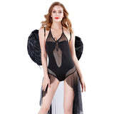 Halloween Cosplay Sexy Ángel Vestido Negro de Fiesta o Carnaval para Adultos Femenino