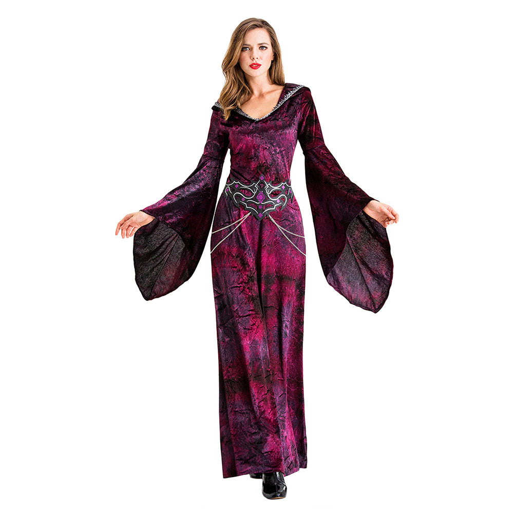 Halloween Disfraz de Demonio Diablo Cosplay Vestido Largo de Carnaval o Fiesta para Adultos Femenino