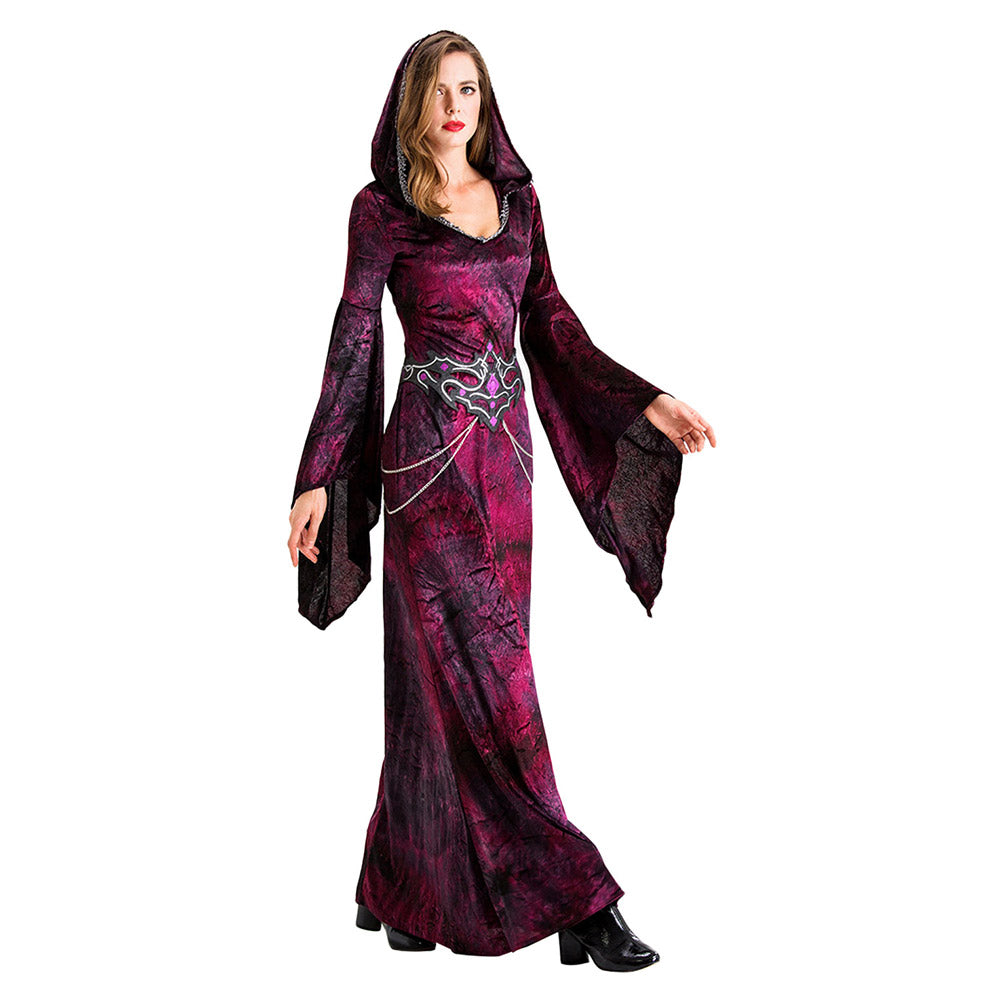 Halloween Disfraz de Demonio Diablo Cosplay Vestido Largo de Carnaval o Fiesta para Adultos Femenino