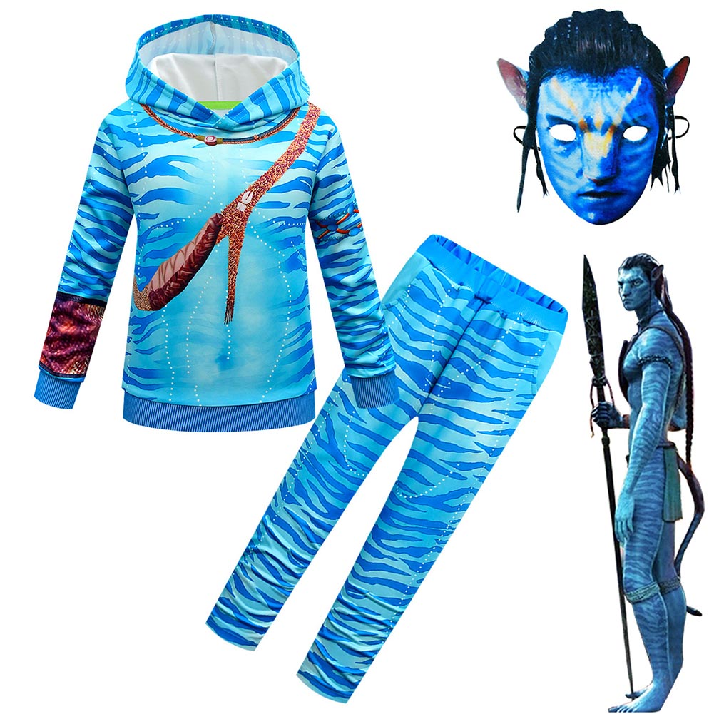Avatar Jake Sully NiñosTraje De Cosplay Sudadera Con Capucha Y Pantalones Conjunto De Disfraces De Carnaval Halloween Fiesta