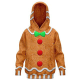 Navidad Christmas Sudadera Gingerbread Cosplay Sudadera con Capucha para Niños
